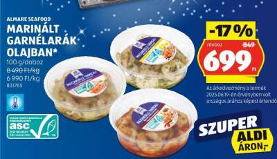 ALMARE SEAFOOD MARINÁLT GARNÉLARÁK OLAJBAN