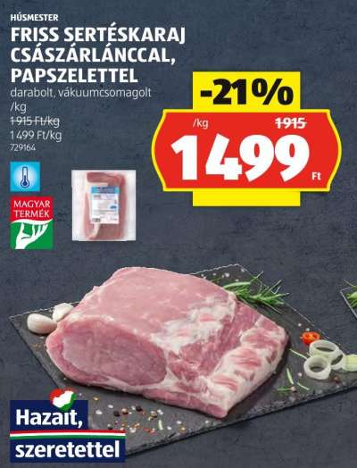 HÚSMESTER FRISS SERTÉSKARAJ CSÁSZÁRLÁNCCAL, PAPSZELETTEL