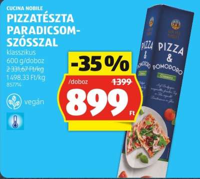 CUCINA NOBILE PIZZATÉSZTA PARADICSOMSZÓSSZAL