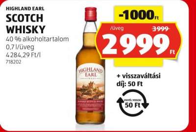 HIGHLAND EARL SCOTCH WHISKY