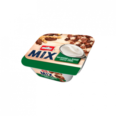 Müller Mix makadámia dió ízesítésű joghurt csokoládéval bevont gabona készítménnyel 130 g