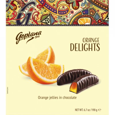 Goplana Delights csokoládéval mártott narancsos zselé 190 g