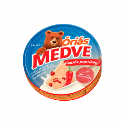 Medve Óriás csípőspaprikás kenhető, félzsíros ömlesztett sajt 6 x 33,3 g (200 g)