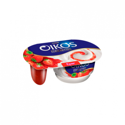Danone Oikos Édes Kettes élőflórás édesített joghurt eperszósszal 118 g