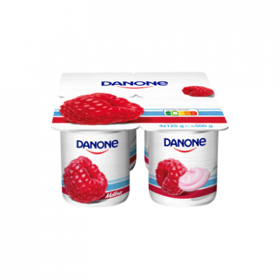 Danone málnaízű, élőflórás, zsírszegény joghurt 4 x 125 g (500 g)