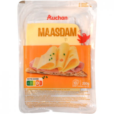 Auchan Kedvenc Maasdam sajt szeletelt 200 g