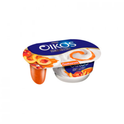 Danone Oikos Édes Kettes élőflórás édesített joghurt őszibarackszósszal 118 g