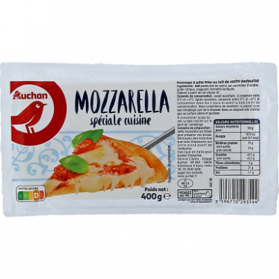 Auchan Kedvenc Mozzarella Speciale Cuisine sajt 400 g
