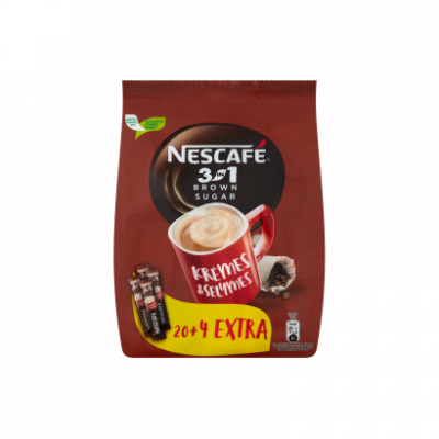 Nescafé 3in1 Brown Sugar azonnal oldódó kávéspecialitás barnacukorral 24 x 16,5 g (396 g)