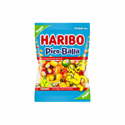 Haribo Veggie Pico-Balla gyümölcsízű gumicukorka 85 g