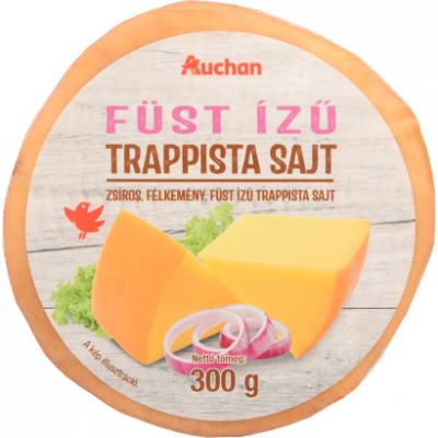 Auchan Kedvenc Füst ízű trappista sajt 300 g