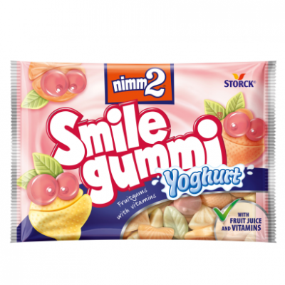nimm2 Smilegummi Yoghurt vegyes gyümölcs ízű joghurtos gumicukorka vitaminokkal 100 g