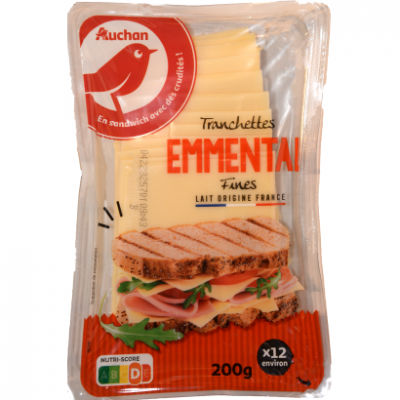 Auchan Kedvenc Szeletelt Ementáli sajt 200 g