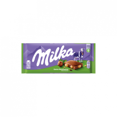 Milka alpesi tej felhasználásával készült tejcsokoládé egész mogyoróval 100 g