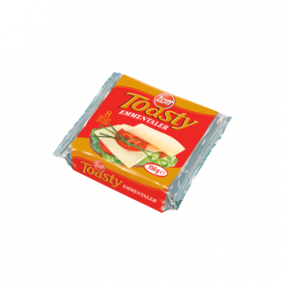 Zott Toasty Emmentaler szeletelt, ementáli ízű, zsíros ömlesztett sajt 8 x 18,75 g (150 g)