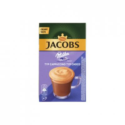 Jacobs Milka azonnal oldódó kávé- és kakaóitalpor 8 x 18,5 g (126,4 g)