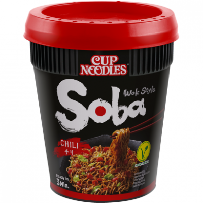 Nissin Cup Noodles Soba instant tészta búzalisztből chili ízesítő szósszal 92 g