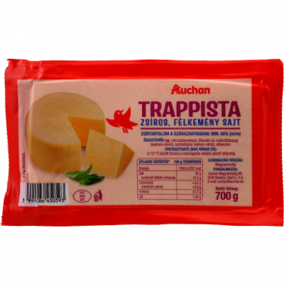 Auchan Kedvenc felezett trappista sajt 700 g