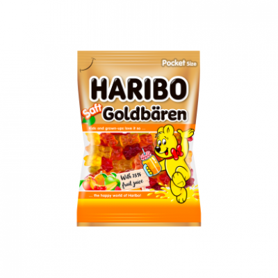 Haribo Goldbären Saft gyümölcsízű gumicukorka gyümölcslével 85 g
