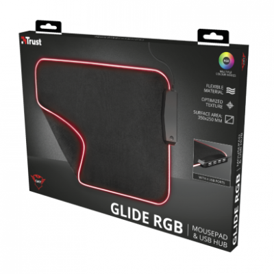 Trust Gaming GXT 765 Glide-Flex rugalmas egérpad & USB átalakító, fekete