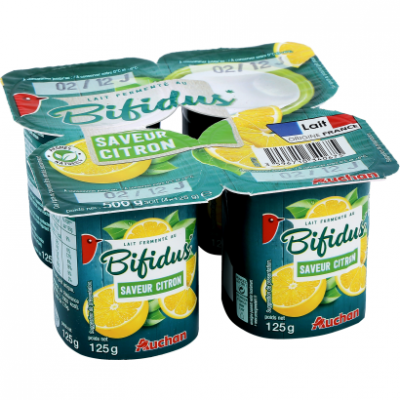 Auchan Kedvenc Citrom ízű Bifidus joghurt 4x125 g