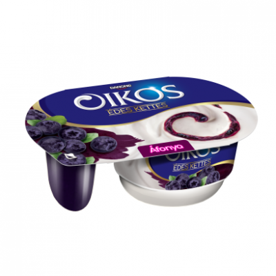 Danone Oikos Édes Kettes élőflórás édesített joghurt áfonyaszósszal 118 g