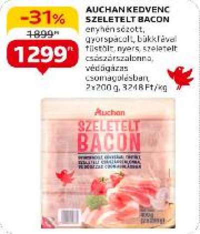 Auchan kedvenc Szeletelt bacon