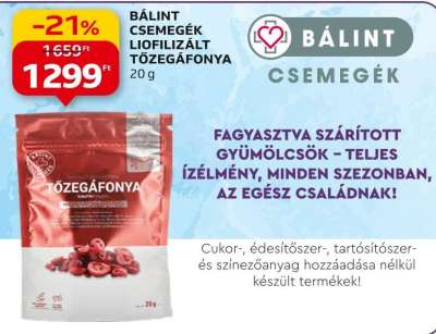 Bálint csemegék Liofilizált tőzegáfonya