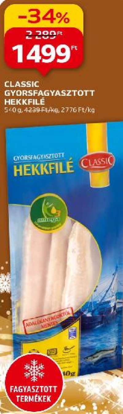 Classic Gyorsfagyasztott hekkfilé