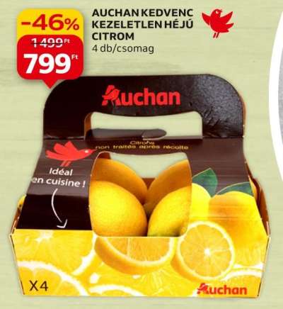 Auchan Kedvenc kezeletlen héjú citrom