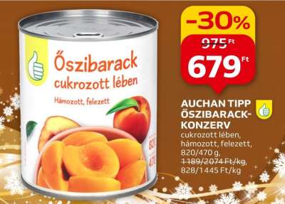 Auchan tipp Őszibarack-konzerv