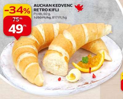 Auchan kedvenc Retro kifli
