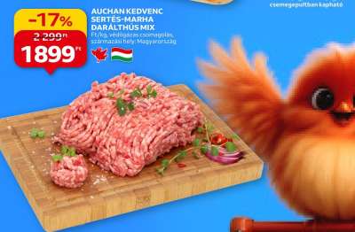 Auchan kedvenc Sertés-marha darálthús mix