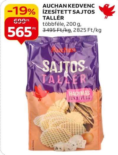 Auchan kedvenc Ízesített sajtos tallér