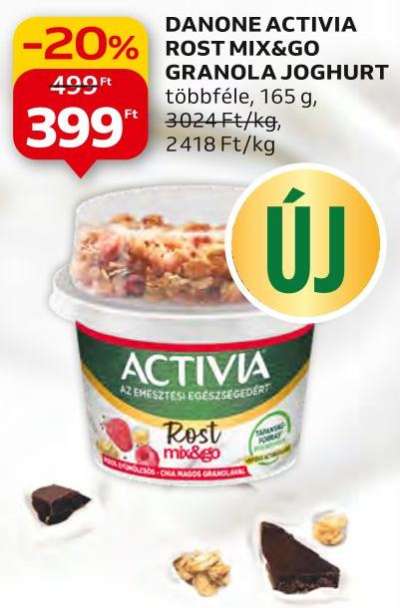 Danone activia Rost mix&go granola joghurt
