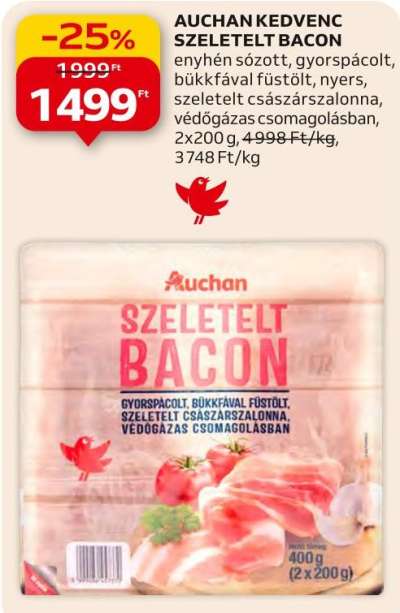 Auchan Szeletelt bacon