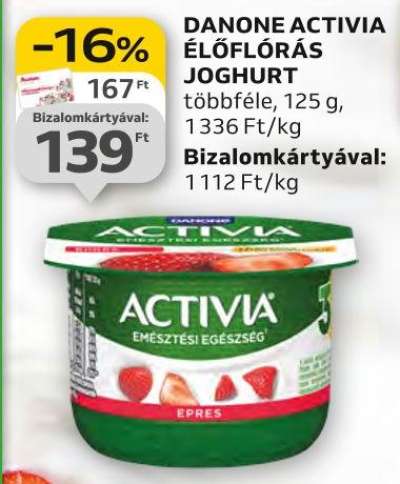 Danone activia élőflórás joghurt