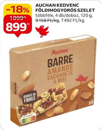 Auchan kedvenc földimogyorós szelet