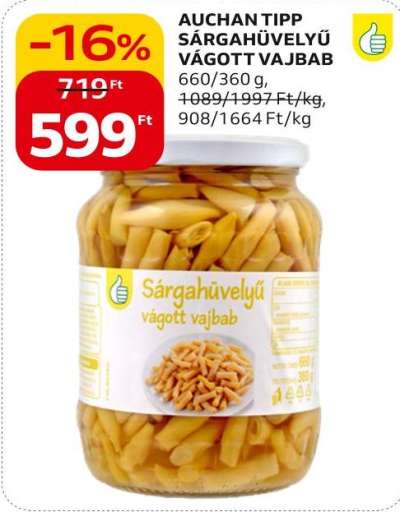 Auchan Tipp Sárgahüvelyű vágott vajbab