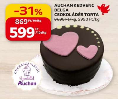 Auchan kedvenc Belga csokoládés torta
