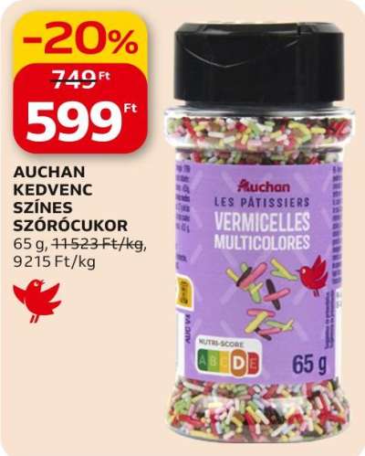 Auchan kedvenc színes szórócukor