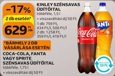 Kinley szénsavas üdítőital