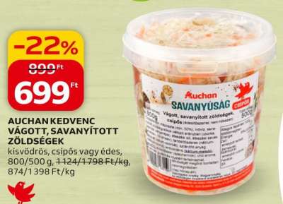 Auchan kedvenc vágott, savanyított zöldségek