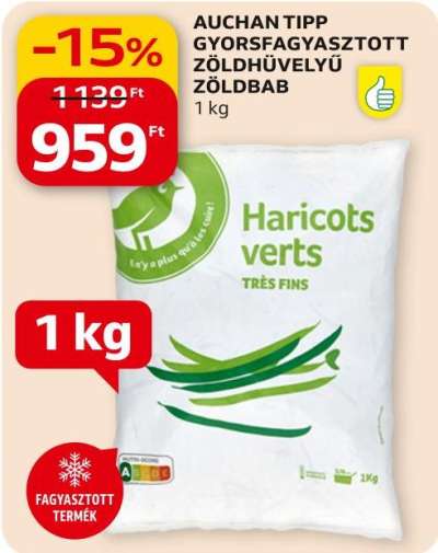 Auchan tipp gyorsfagyasztott zöldhüvelyű zöldbab