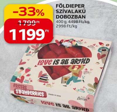 Földieper szívalakú dobozban