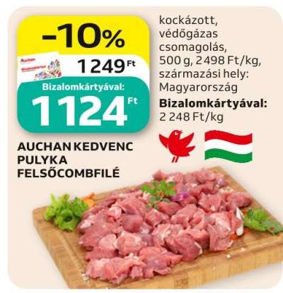 Auchan AUCHAN KEDVENC PULYKA FELSŐCOMBFILÉ
