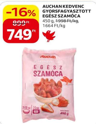 Auchan AUCHAN KEDVENC GYORSFAGYASZTOTT EGÉSZ SZAMÓCA