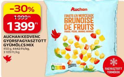Auchan AUCHAN KEDVENC GYORSFAGYASZTOTT GYÜMÖLCS MIX