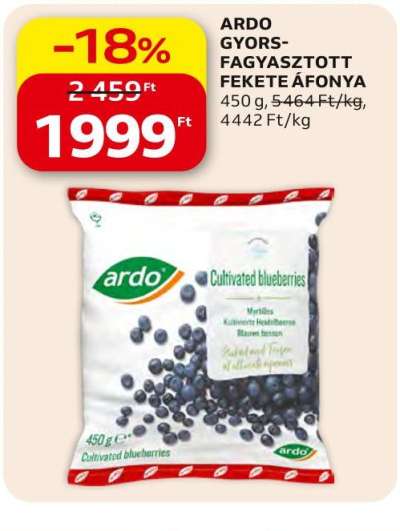ARDO GYORSFAGYASZTOTT FEKETE ÁFONYA
