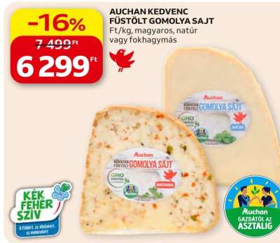 Auchan Kedvenc AUCHAN KEDVENC FÜSTÖLT GOMOLYA SAJT